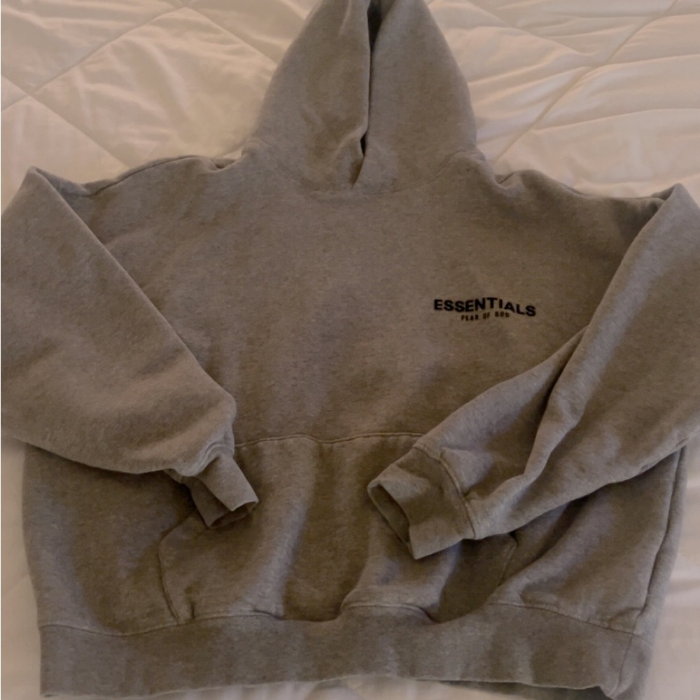Essentials Dark Oatmeal Gray Hoodie